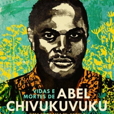 Capa de livro com retrato artístico de homem e texto do título em várias cores