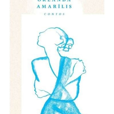 Capa de livro branca com desenho azul de silhueta feminina e texto de título e autor