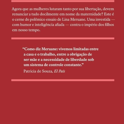 Capa traseira de livro vermelha com texto branco e código de barras