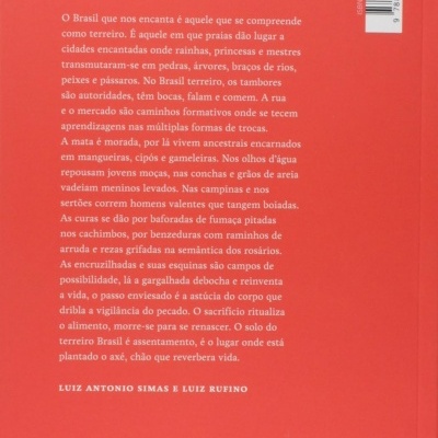 Capa traseira de livro vermelha com texto branco e código de barras