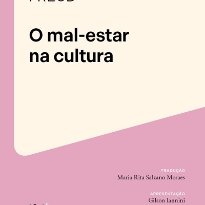 Capa do livro O mal-estar na cultura de Sigmund Freud com design em creme e rosa
