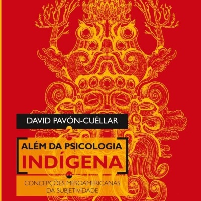 Capa de livro vermelho com título e autor sobre ilustração amarela