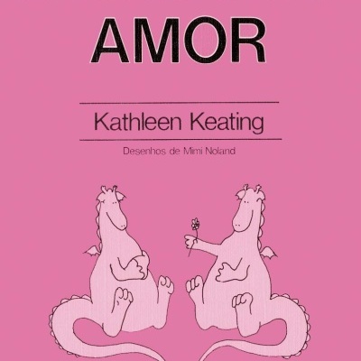 Capa de livro rosa com título e ilustração de dois dragões cor-de-rosa