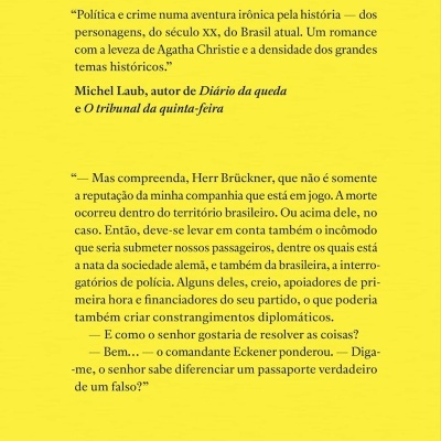 Contra-capa de livro amarela com texto em português, código de barras e logo Todavia.