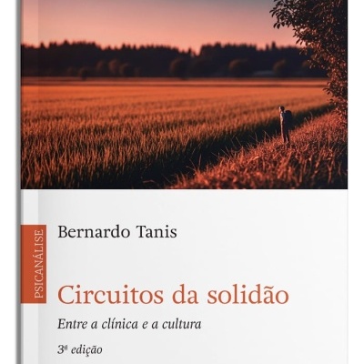 Capa do livro Circuitos da solidão de Bernardo Tanis com imagem de campo ao pôr do sol
