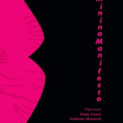 Capa de livro preto com desenho rosa e texto em rosa