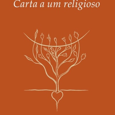 Capa de livro laranja com título e ilustração branca