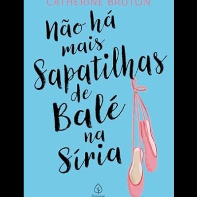 Capa de livro azul com título em letras pretas e cor-de-rosa e imagem de sapatilhas de balé cor-de-rosa