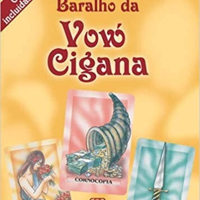 Capa de livro Baralho da Vovó Cigana com cartas de baralho ilustradas