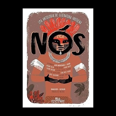 Capa de livro NÓS com ilustração indígena e texto em português