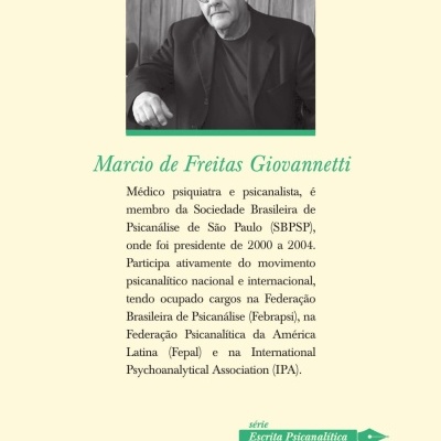 Capa traseira de livro com fotografia de homem e texto em português