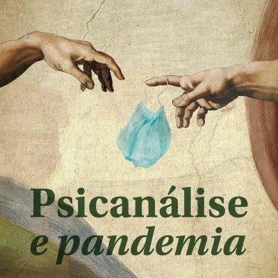 Capa de livro com mãos segurando máscara cirúrgica azul e títulos em verde.