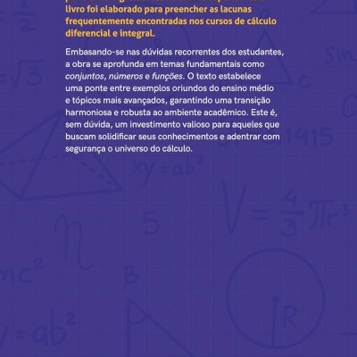 Contracapa azul de livro com texto amarelo e branco, fórmulas, código QR, código de barras e logo Blucher