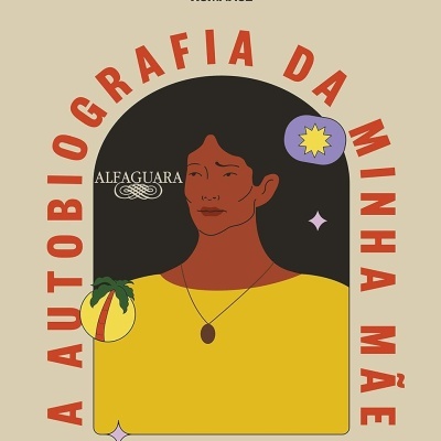 Capa de livro A Autobiografia da Minha Mãe com ilustração da autora e texto em fundo bege