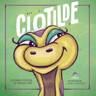 Capa de livro com ilustração de personagem amarela e roxa e textos CLOTTIDE e autores