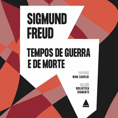 Capa de livro com padrão abstrato em tons quentes e texto em branco e preto