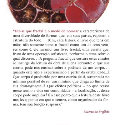 Capa traseira de livro com imagem de fósseis e texto em português