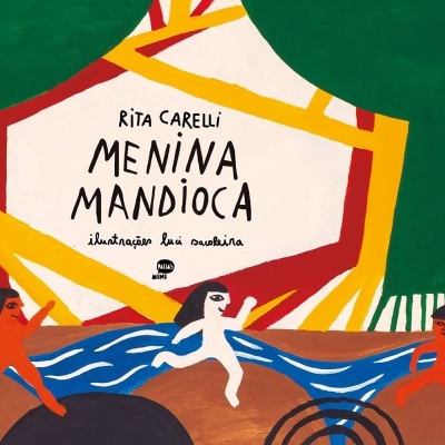 Capa do livro Menina Mandioca com ilustrações coloridas e título em destaque