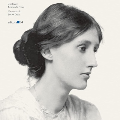 Capa do livro Contos Completos de Virginia Woolf com fotografia em preto e branco de mulher de perfil