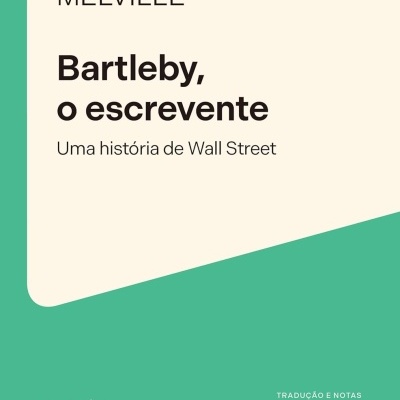 Capa de livro Bartleby, o escrevente com design limpo em verde e creme.