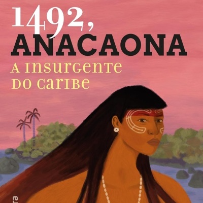 Capa de livro com ilustração de mulher indígena e texto do título e autor