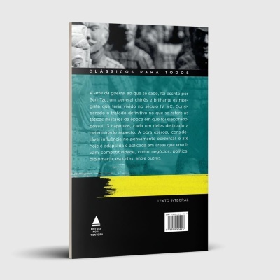 Contracapa de livro A arte da guerra com texto e código de barras
