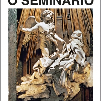 Capa do livro Jacques Lacan O SEMINÁRIO com estátua e texto