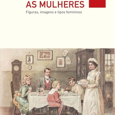 Capa de livro Nietzsche e as mulheres com ilustração de família na mesa