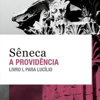 Capa de livro com uma coluna clássica em preto e branco e texto em rosa e preto