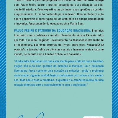Contracapa azul claro com texto em português e código de barras