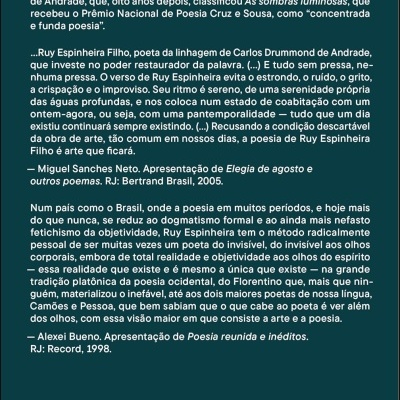 Contra-capa de livro verde escuro com texto branco, código de barras e logos editoriais.