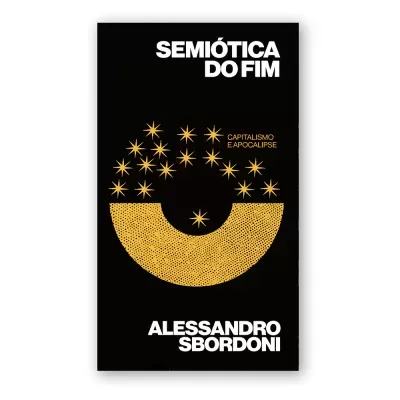 Capa de livro preta com título branco e ilustração amarela