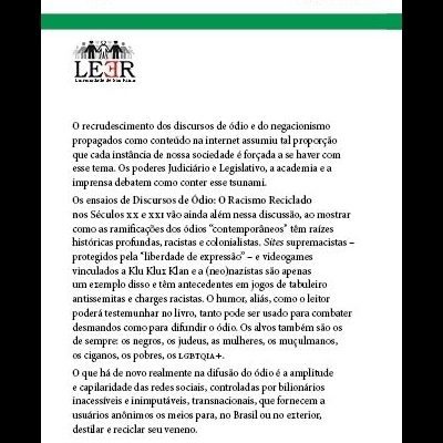 Verso de livro com textos, logótipos e código de barras