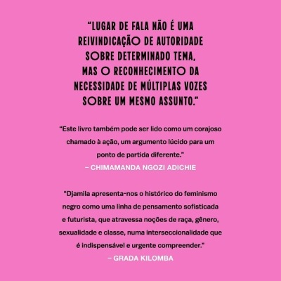 Verso de livro cor-de-rosa com texto em português e código de barras