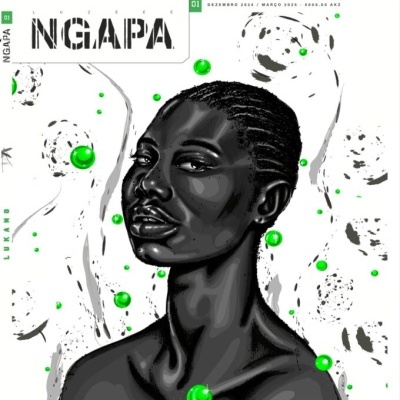 Capa da revista Luzééé NGAPA com ilustração de mulher negra e pontos verdes