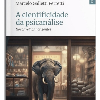 Capa do livro com elefante na entrada de uma loja