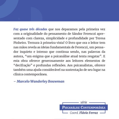 contracapa de livro da série Psicanálise Contemporânea com texto, código de barras e QR code