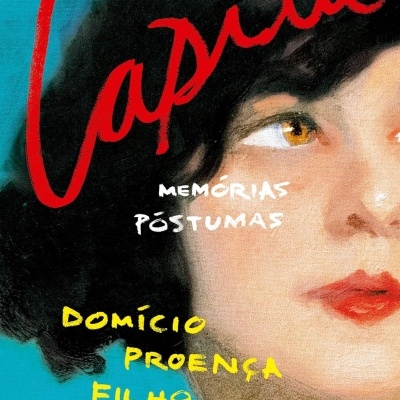 Capa de livro com ilustração de mulher e texto Capitu Memórias Póstumas Domício Proença Filho