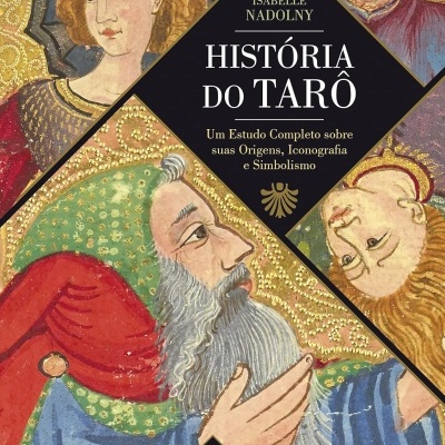 Capa do livro História do Tarô com ilustrações medievais e texto em destaque