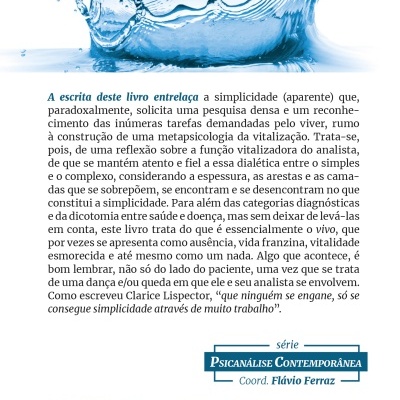 Imagem de capas de livro com mancha de água azul e texto em português