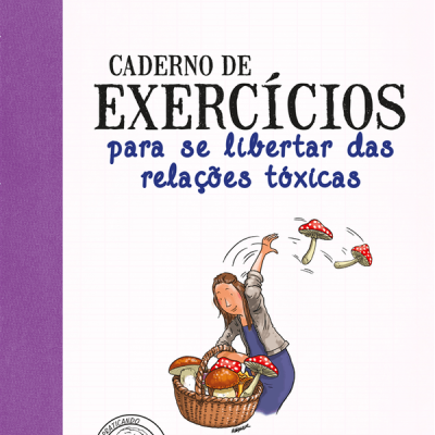 Capa do livro com título e ilustração de pessoa manuseando cogumelos em cesto