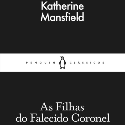 Capa de livro preta com texto e logo do Pinguim