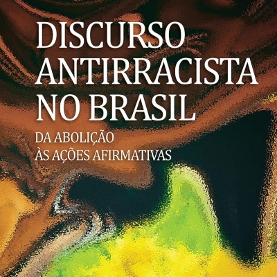 Capa de livro com título e autor sobre fundo artístico em várias cores