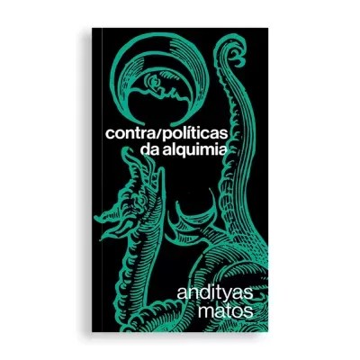 Capa de livro preta com título branco e ilustração verde abstrata