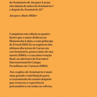 Contracapa de livro laranja com texto e código de barras.