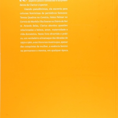 Capa de trás de livro laranja com texto branco e código de barras