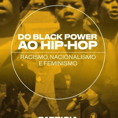 Capa de livro em amarelo com imagens de pessoas afro-americanas e texto branco.