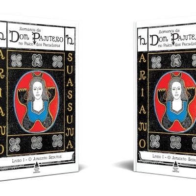 Livro Romance de Dom Pantero no Palco dos Pecadores com capa colorida e título visível
