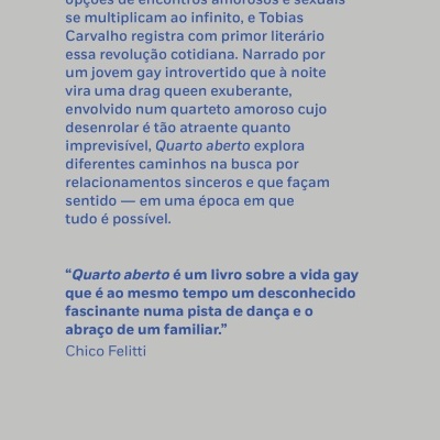 Verso de livro com texto em azul sobre fundo cinzento e código ISBN com código de barras.