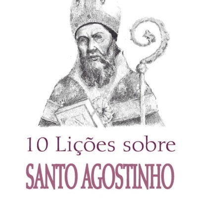 Capa do livro 10 Lições sobre Santo Agostinho com ilustração de Santo Agostinho e texto